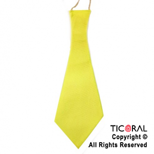 CORBATA TELA FLUO AMARILLO x 5